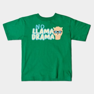 No Llama Drama Cool Llama with sunglass design Kids T-Shirt